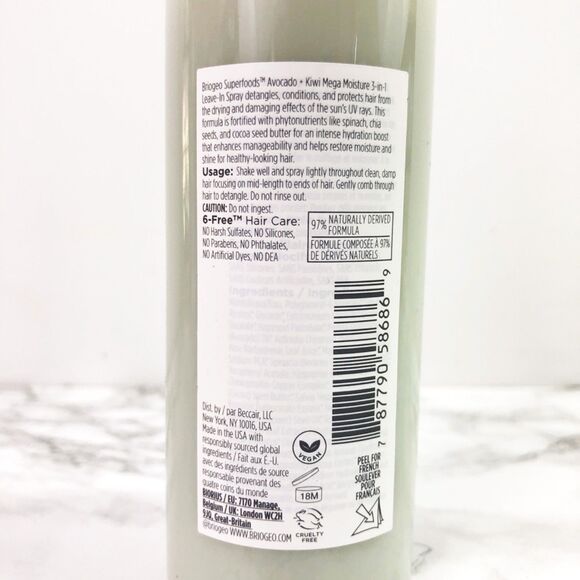 NEW Briogeo Avocado + Kiwi Mega Moisture Leave-in Conditioner Spray - Picture 10 of 10